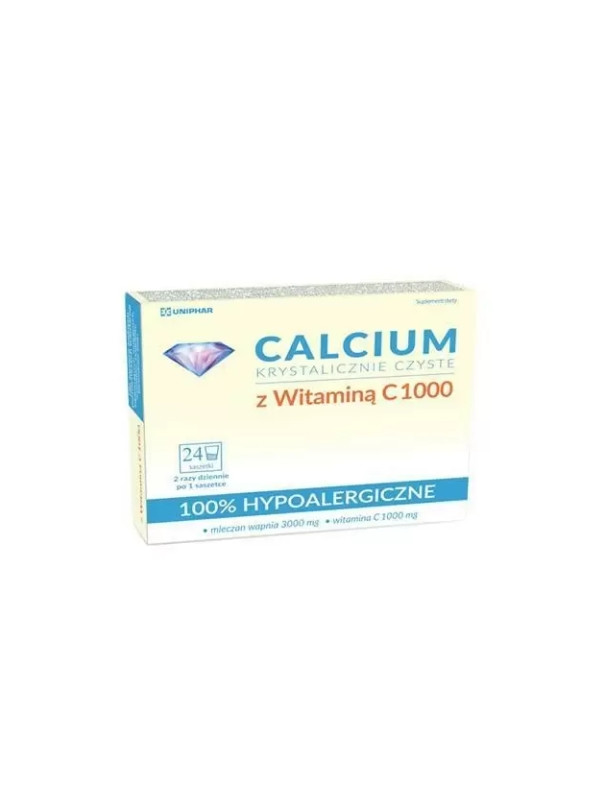 Calcium Krystalicznie Czyste z Witaminą C1000  24 saszetki