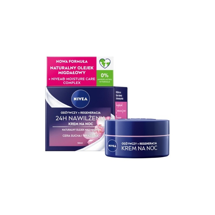 Nivea 24H Moisturizing Night face cream Dry and sensitive skin 50 ml