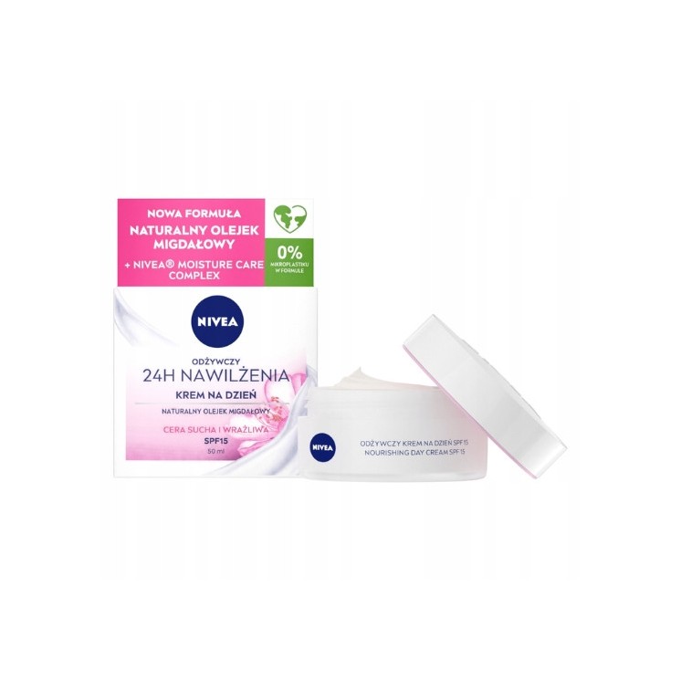 Nivea 24H Moisturizing Day Gesichtscreme für trockene und empfindliche Haut 50 ml