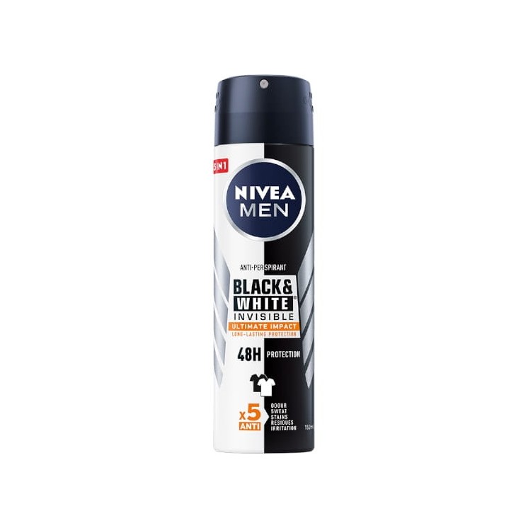 Nivea Men Black & White Invisible Ultimate Impact Deodorant Spray 150 ml