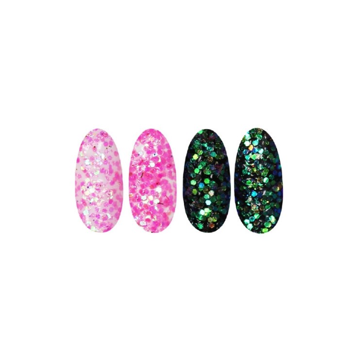 Ronney Glitter nail powder /44/ Neon pink foil