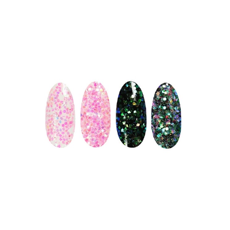 Ronney Glitter Nagelpulver /45/ Hellrosa Neonfolie