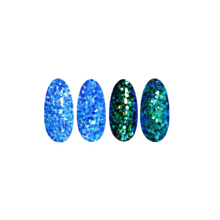 Ronney Glitter nail powder /49/ Blue foil