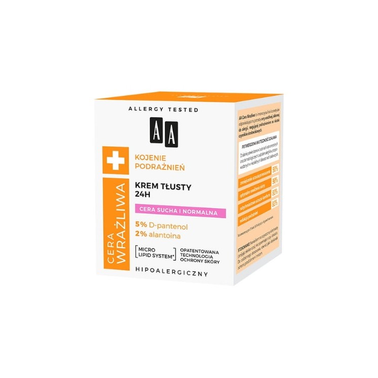 AA Sensitive Skin 24H oily Face cream for dry and normal skin 50 ml