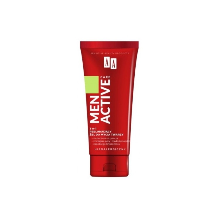 AA Men Active Care 3in1 Peeling-Gesichtswaschgel 150 ml