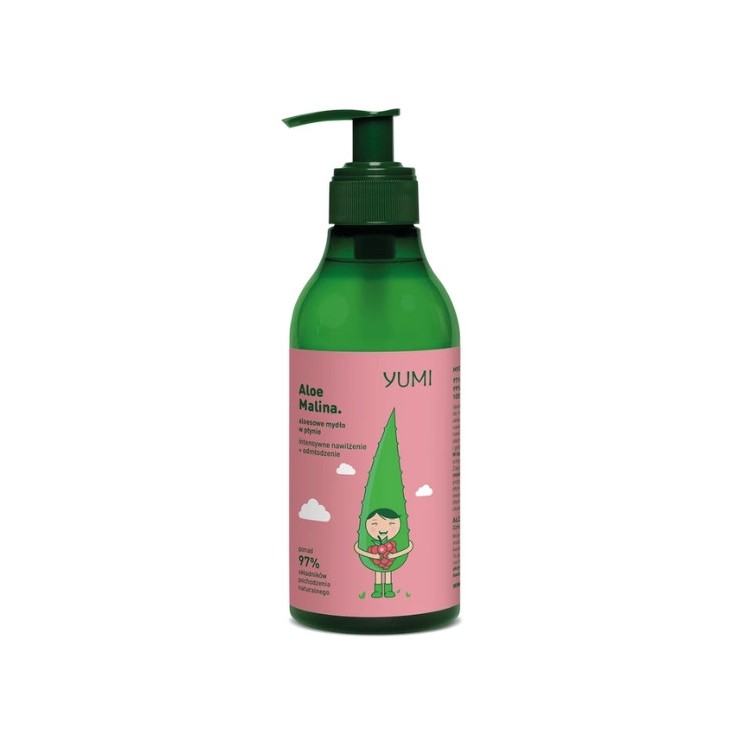 Yumi Aloe Flüssige Handseife, intensiv feuchtigkeitsspendend, Himbeere, 300 ml