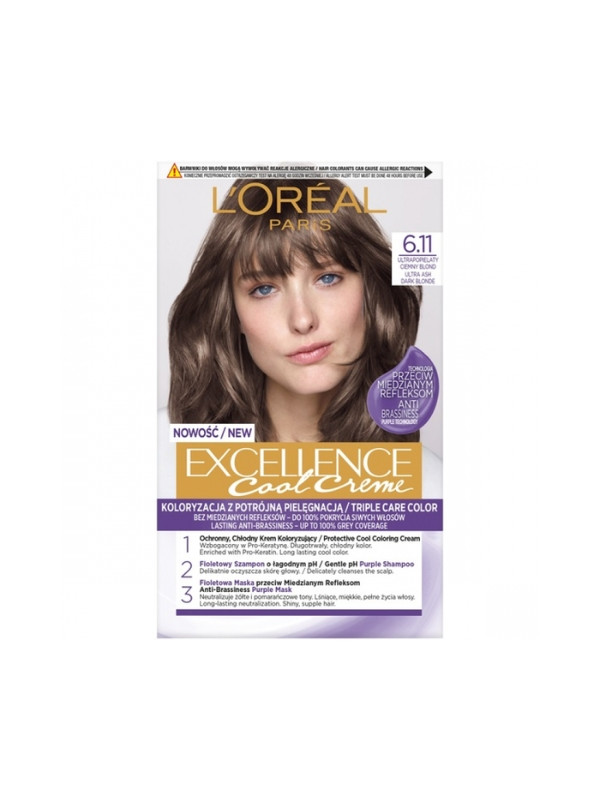 L'oreal Excellence Creme Farba do włosów /6.11/ Ultrapopielaty Ciemny Blond