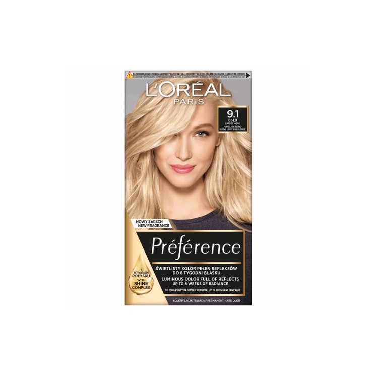 Фарба для волосся L'oreal Preference /9.1/ Дуже світлий попелястий Blond