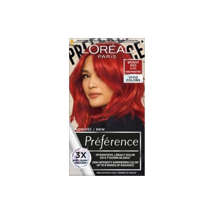 L'oreal Preference Vivid Colors Haarfärbemittel /8.624/ Leuchtendes Red