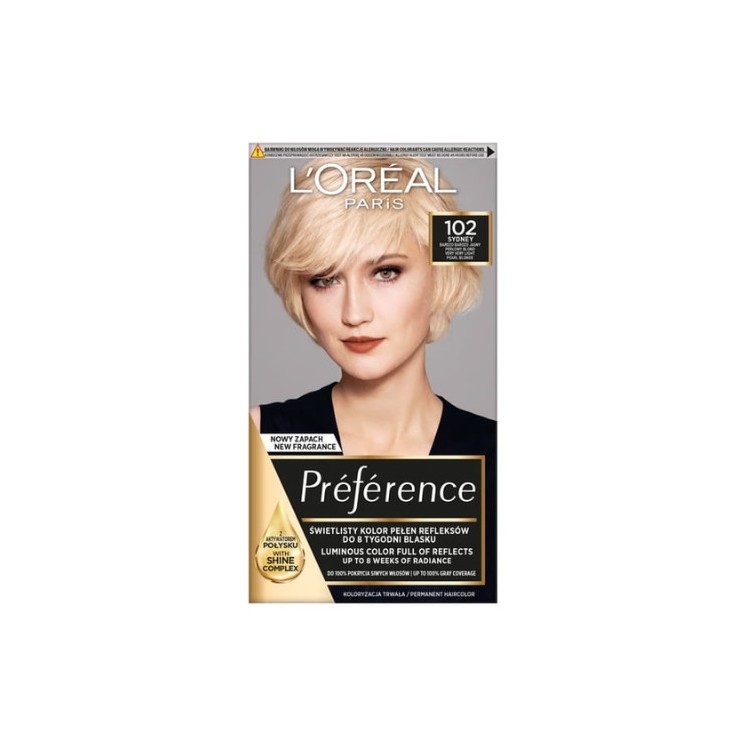 L'oreal Preference Hair dye /102/ Very Very Light Pearl Blond