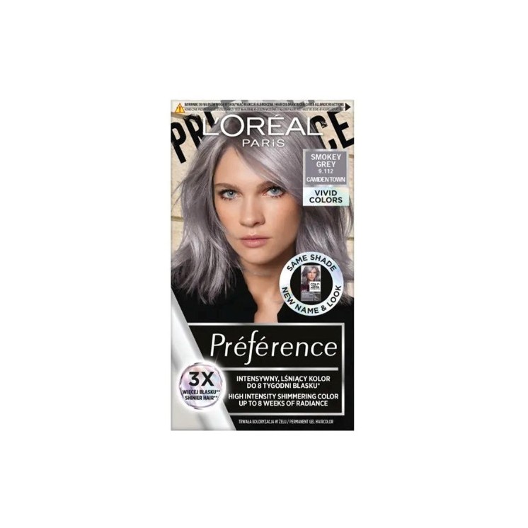 L'oreal Preference Vivid Colors Haarfärbemittel /9.112/ Smokey Grey