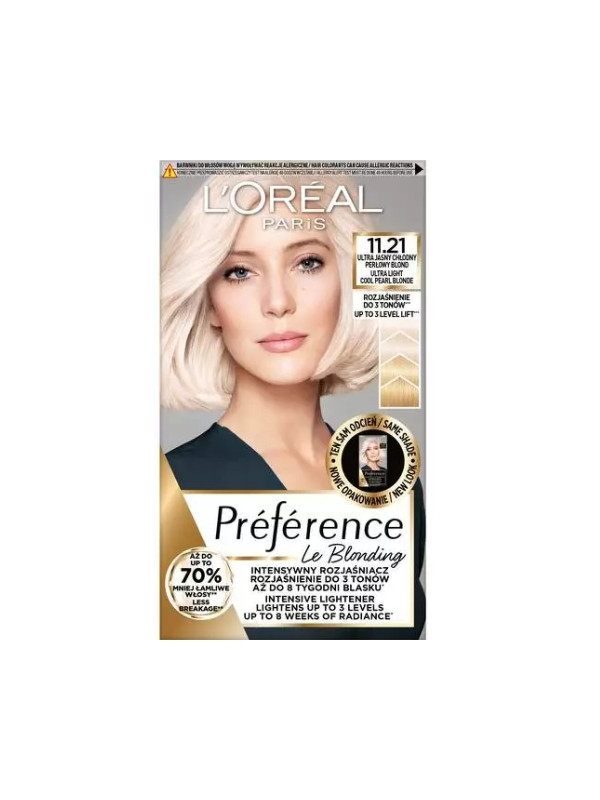 L'oreal Preference Farba do włosów /11.21/ Ultrajasny Chłodny Perłowy Blond