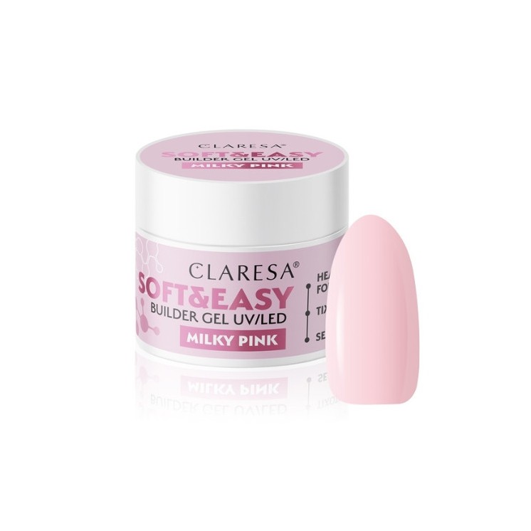 Гель для нарощування нігтів Claresa Soft & Easy Milky Pink 45 г
