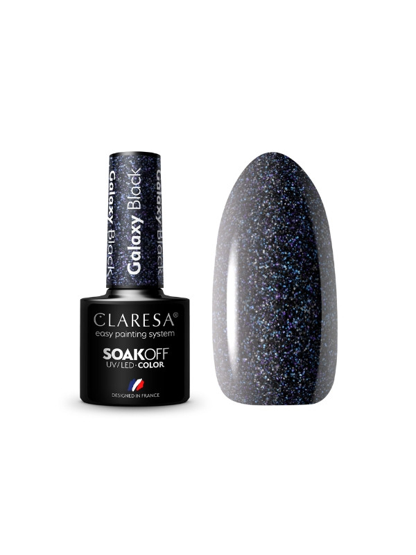 Claresa Galaxy Black Lakier hybrydowy do paznokci 5 g