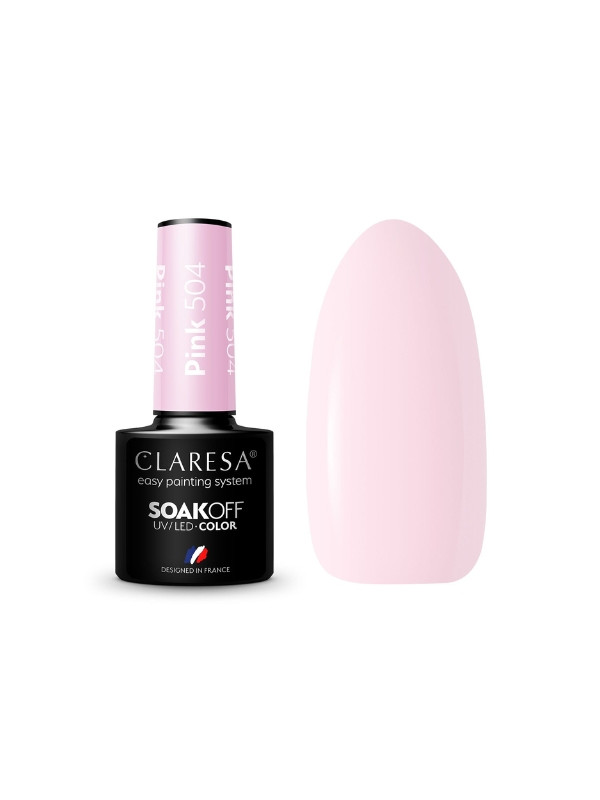 Claresa Pink Lakier hybrydowy do paznokci /504/ 5 g