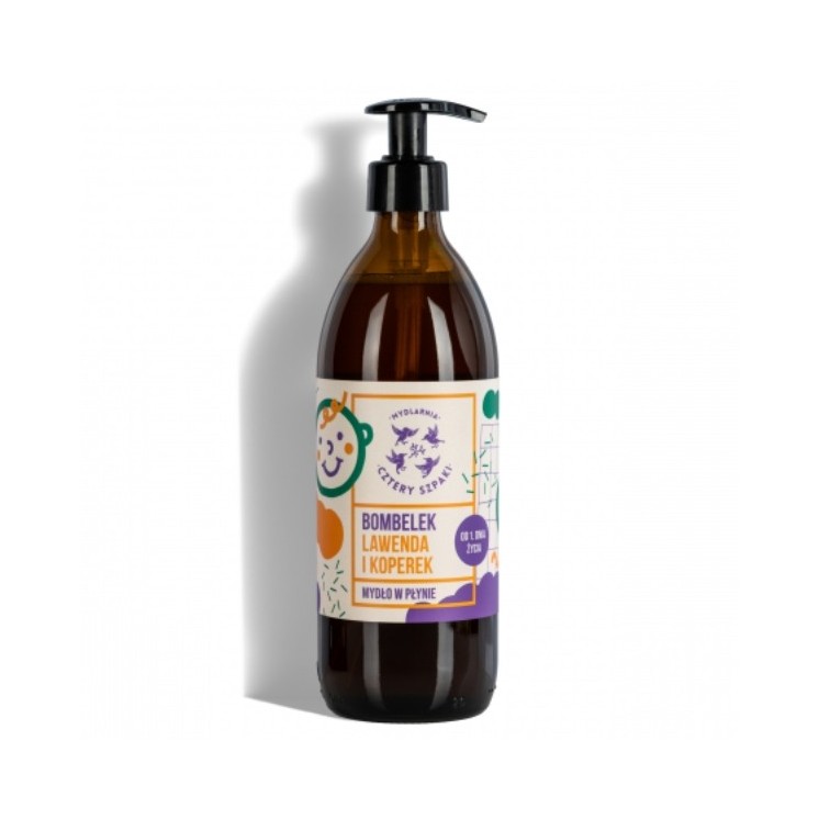 Mydlarnia Cztery Szpaki natural Bombelek liquid soap from 1 year of age Lavender and Dill 500 ml