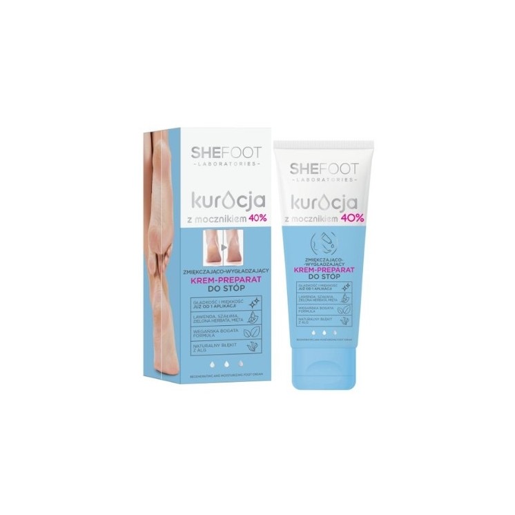 SheFoot Weichmachende und glättende Creme – Fußpräparat mit Urea 40 % 75 ml