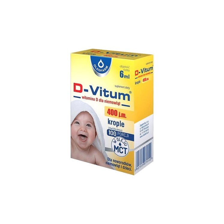 D-Vitum Vitamine D voor zuigelingen druppels 400 IE 6 ml