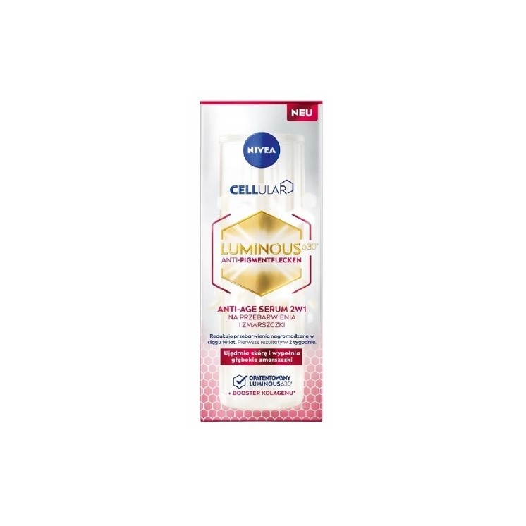 Nivea Cellular Iluminous Anti-Age 2in1 Facial Serum for discolorations and wrinkles 30 ml