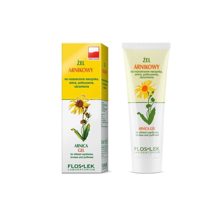 Arnica Floslek Gel für erweiterte Blutgefäße, Prellungen, Prellungen und Schwellungen 50 ml