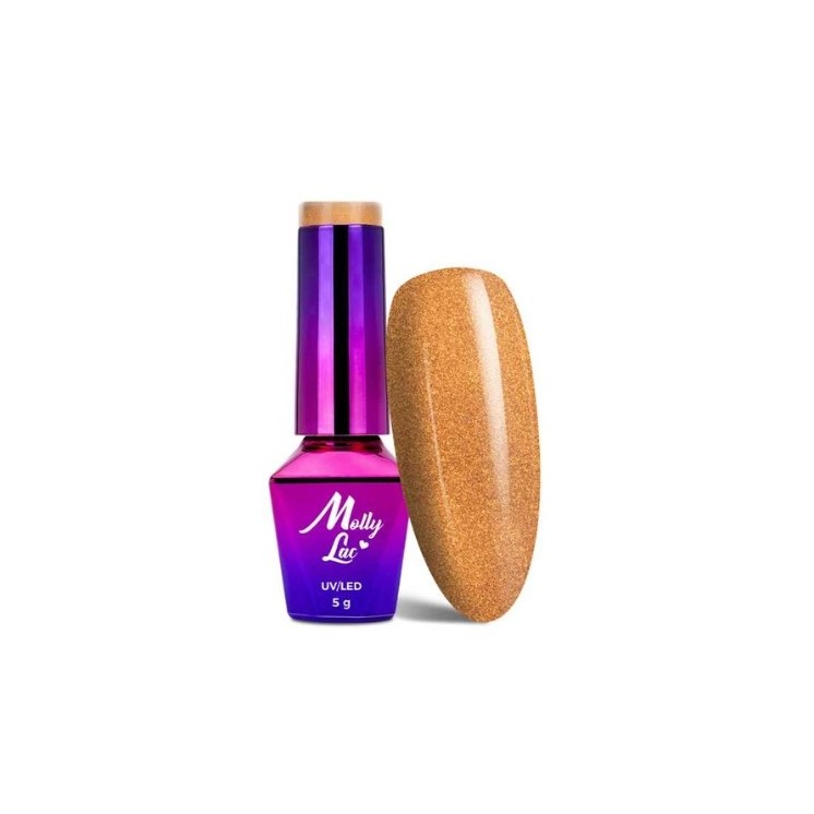 MollyLac /620/ Story Time Hybrid Nail Polish Golden Gift 5 ml