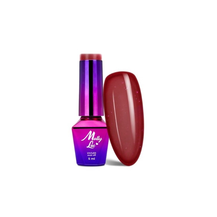 MollyLac /197/ Hearts & Kisses Hybrid Nail Polish Dazzling Kisses 5 ml