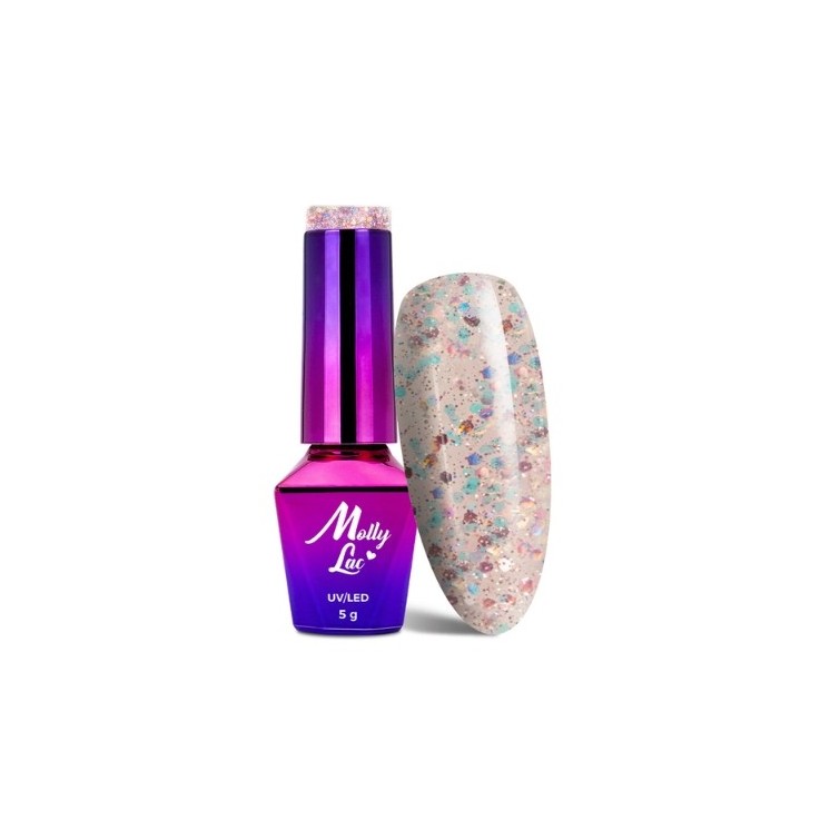 MollyLac /530/ Crushed Diamonds Hybrid Nail Polish Highlights 5 ml