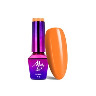 MollyLac /133/ Bubble Tea Hybride Nagellak Naranja 5 ml