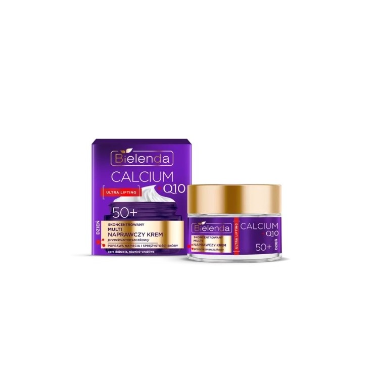 Bielenda CALCIUM + Q10 konzentrierte Multi Repair Anti-Falten-Gesichtscreme 50+ für den Tag 50 ml