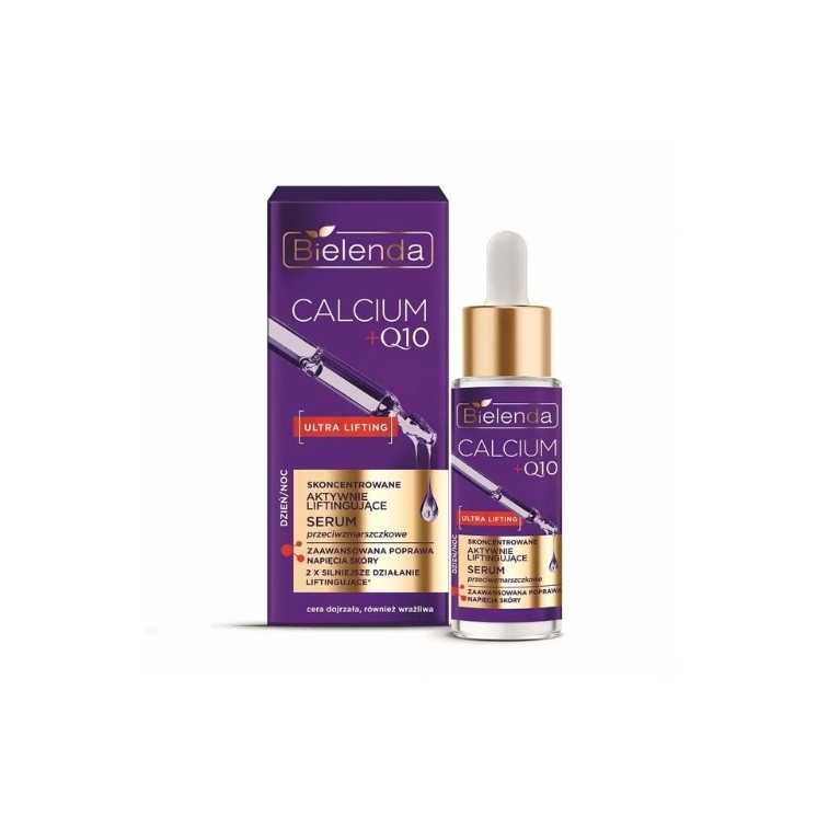 Sérum visage anti-rides liftant concentré Bielenda CALCIUM + Q10 jour/nuit 30 ml