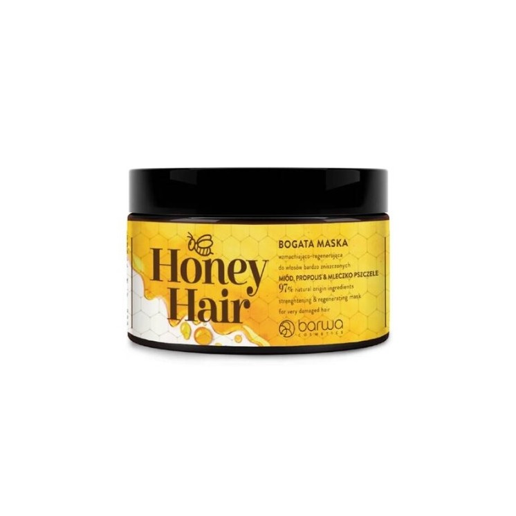 Barwa Honey Hair Strengthening and regenerating Mask for very damaged hair Honey, Propolis & Royal Jelly 220 ml