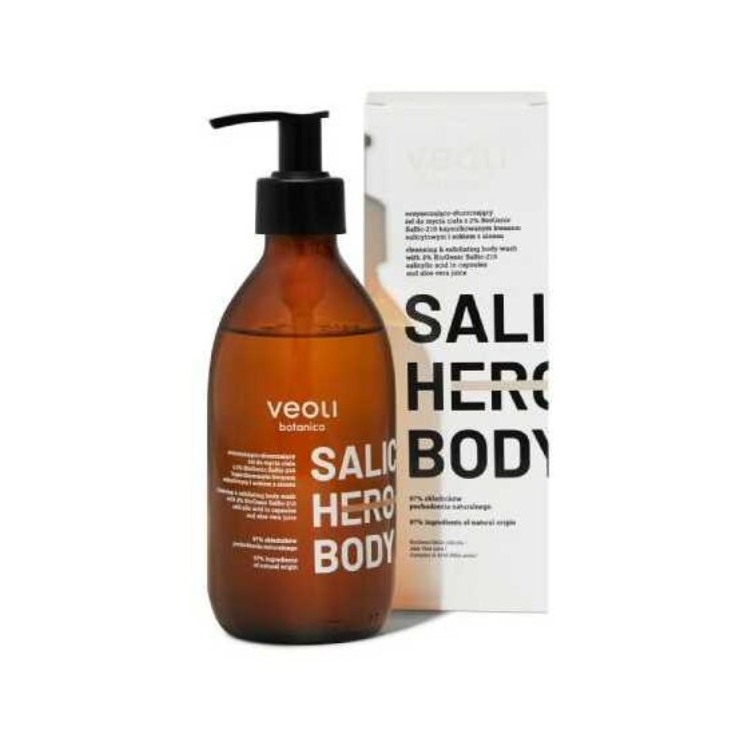 Veoli Botanica Saltic Hero Body очищаючий і відлущувальний гель для вмивання з саліциловою кислотою 280 мл