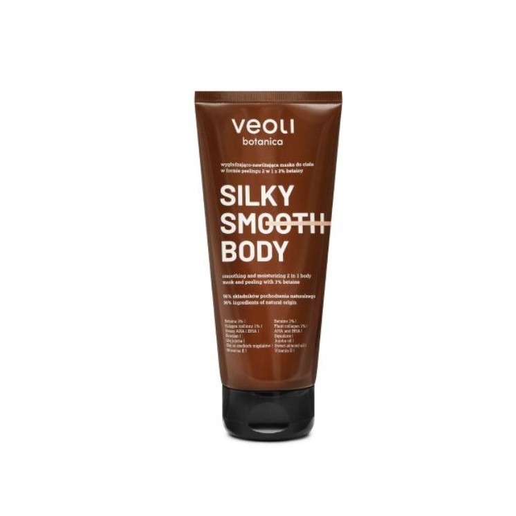 Veoli Botanica Silky Smooth Body 2in1 gladmakend en hydraterend lichaamsmasker in de vorm van peeling met betaïne 180 ml