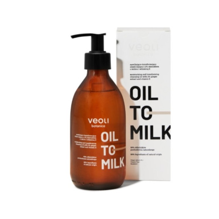 Veoli Botanica Oil to Milk зволожуюча і трансформуюча олія для вмивання з 2% екстрактом імбиру 290 мл