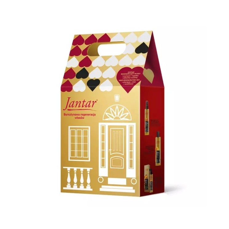 Farmona Jantar Amber Haarregenerations-Geschenkset: Nebel 200 ml + Shampoo 300 ml + Spülung – Lotion 100 ml