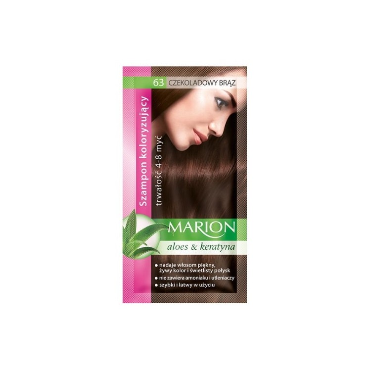 Marion Coloring shampoo with aloe extract 4-8 washes /63/ Chocolate Brown 40 ml