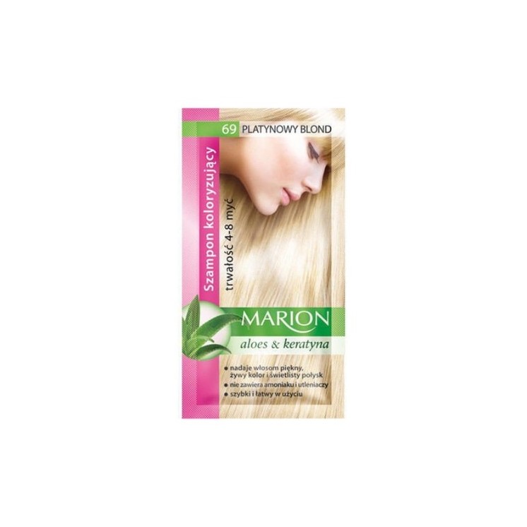 Marion Coloring shampoo with aloe extract 4-8 washes /69/ Platinum Blond 40 ml