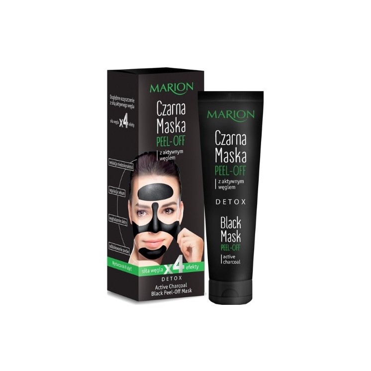 Marion Detox Black Peel-off-Maske für das Gesicht mit Aktivkohle 25 g