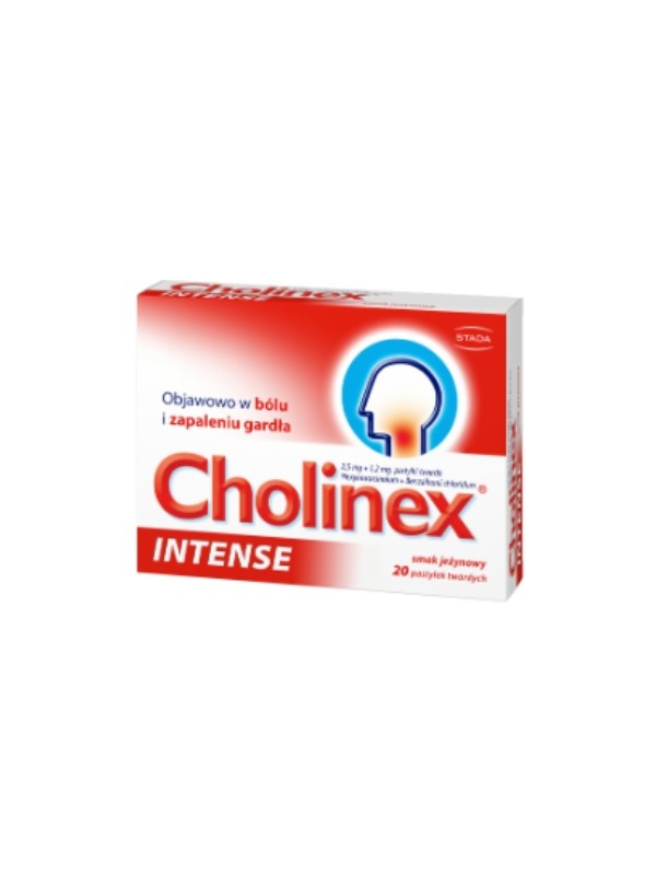 Cholinex Intense Tabletki do ssania o smaku Jeżynowym 20 tabletek