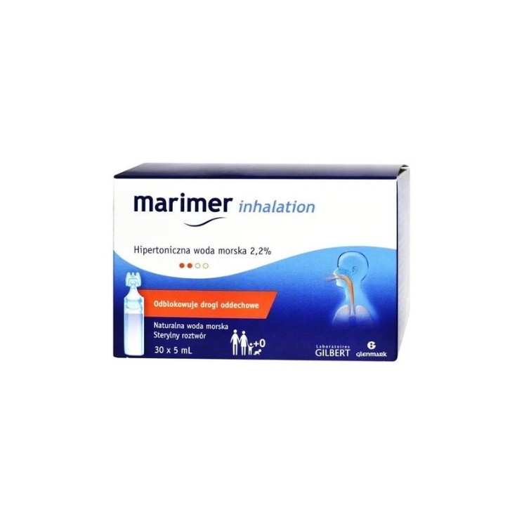 Marimer Inhalation Natural hypertonic Sea water 2.2% in ampoules 30 x 5 ml