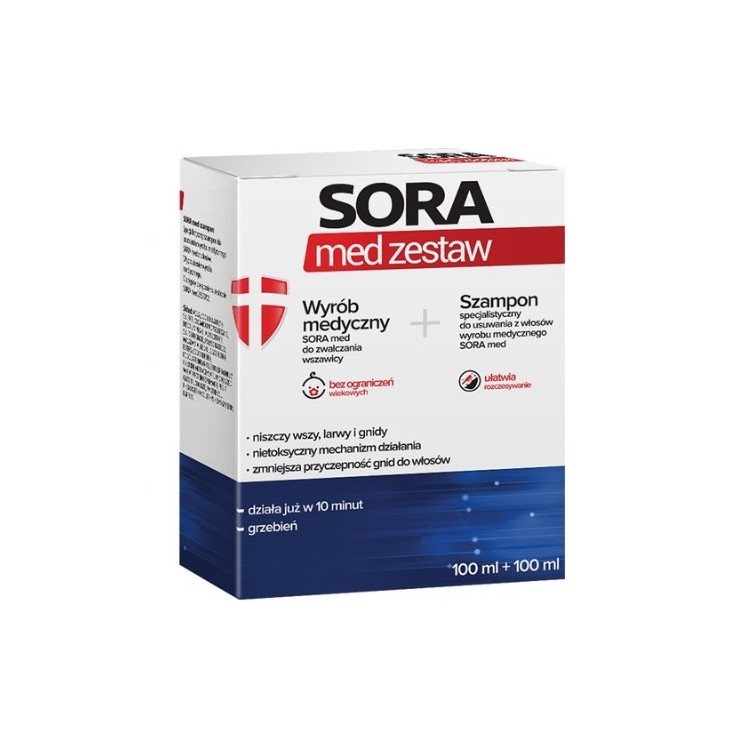 Sora Med Head Lice Control Kit Рідина 100 мл + Шампунь 100 мл