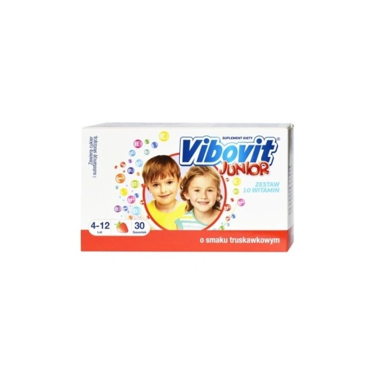Vibovit Junior Vitamins for children aged 4 to 12, strawberry flavor, 30 sachets