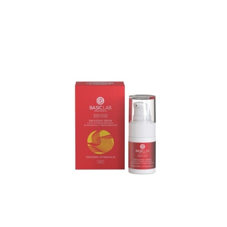 BasicLab Esteticus Emulsie Serum met 0,3% zuivere retinol, 3% vitamine C 15 ml