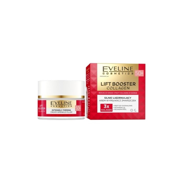 Eveline Lift Booster Collagen Stark straffende Creme – Faltenfüller 50+ 50 ml