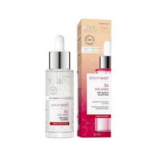 Eveline Serum Shot Soin Régénérant Visage, Cou et Décolleté 3x Collagène 30 ml