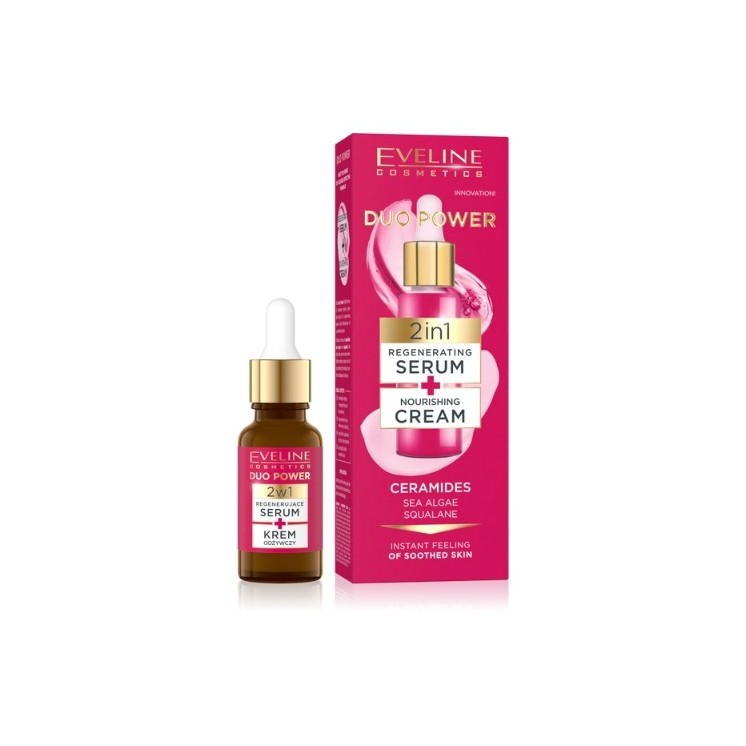 Eveline Duo Power 2in1 Regenererend Serum + Voedende Gezichtscrème 18 ml