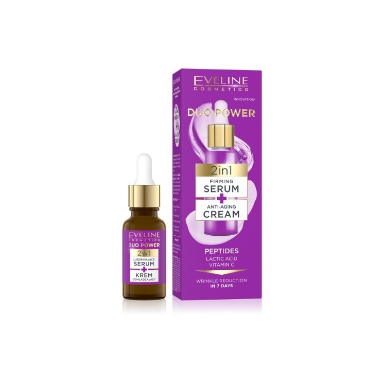 Eveline Duo Power 2in1 Straffendes Serum + Anti-Falten-Gesichtscreme 18 ml