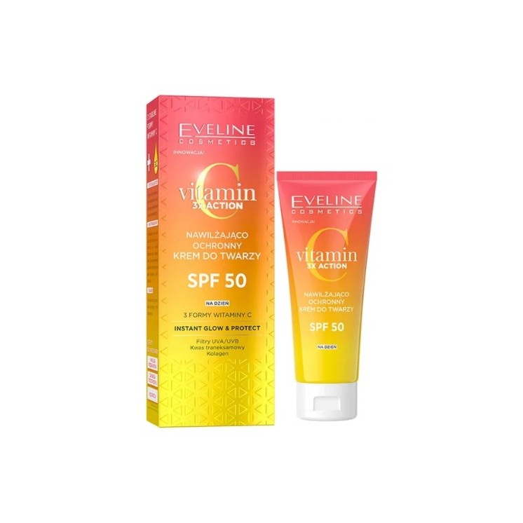 Eveline Vitamin C 3x Action Hydraterende en beschermende Gezichtscrème met SPF50 filter 30 ml