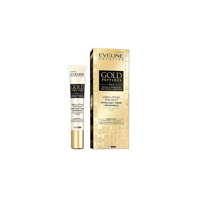 Eveline Gold Peptides Cream – Augenstraffung, Beseitigung von Augenringen und Schwellungen, 20 ml