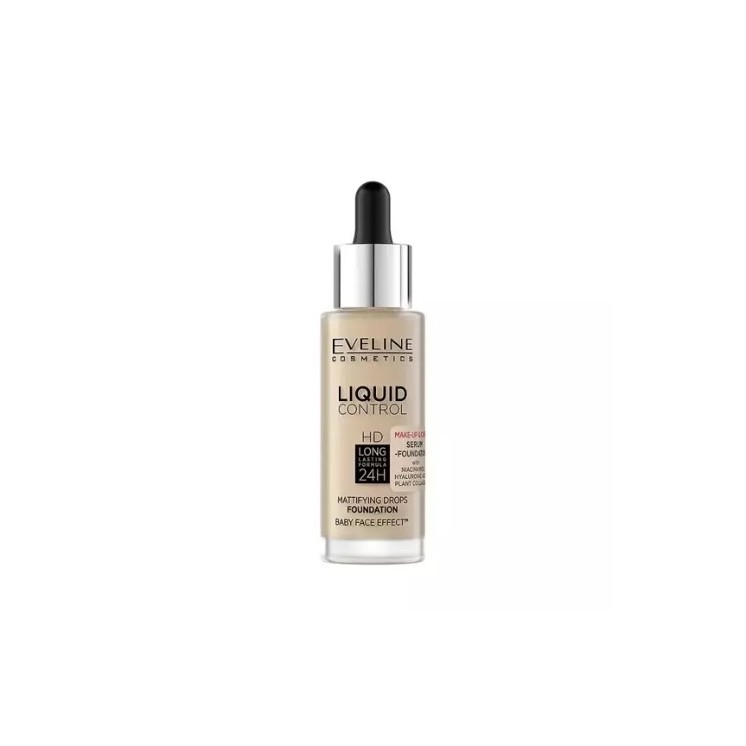 Eveline Liquid Control Facial foundation with Niacinamide in Droper /015/ Light Vanilla 32 ml